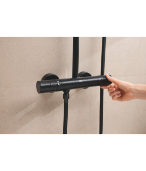 Душевая система Grohe Tempesta 250 Cube с термостатом, черный матовый (266892431)
