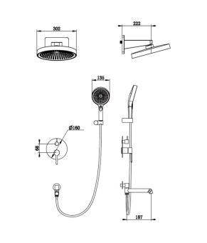Встроенная душевая система Koer KB-66029-01 3 функции, хром (KR5483)