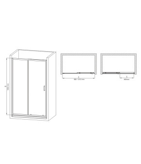 Двери в нишу раздвижные MIXXUS PREMIUM DIVERSE SD01-100x185-TR CHROME стекло 5мм (MI7165)