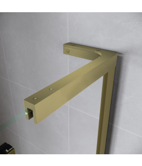 Двери в нишу Koer SR SD07-120x200-R-TR-12, прозрачное стекло, Easy Clean 8мм, Матовое золото (KR5774)