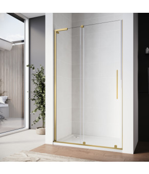 Двери в нишу Koer SR SD07-120x200-R-TR-12, прозрачное стекло, Easy Clean 8мм, Матовое золото (KR5774)