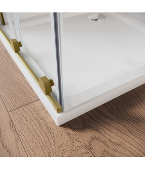 Двери в нишу Koer SR SD07-120x200-R-TR-12, прозрачное стекло, Easy Clean 8мм, Матовое золото (KR5774)