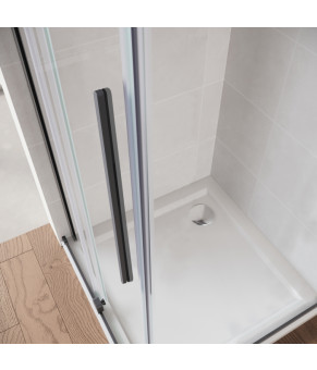 Дверь в нишу Koer SR SD07 120x200см прозрачное стекло Easy Clean 8мм Графит (KR5688)