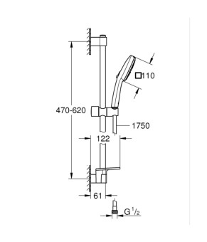 Душевой гарнитур Grohe Tempesta Cube 110, 3 режима (27929003)
