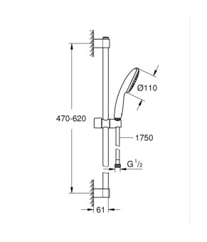 Душевой гарнитур Grohe Tempesta 110 1 режим струи (27924003)