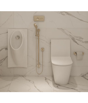 Писсуар подвесной Mixxus Premium BEVEL-1005 380x420x750mm с краном (MP6664)
