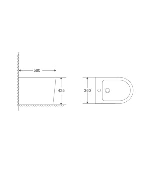 Биде напольное Mixxus Premium BEVEL-0601 580х360х425mm (MP6598)
