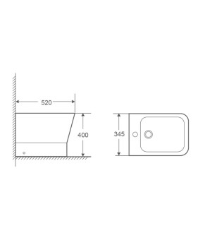 Биде напольное Mixxus Premium STYLE-0601 520х345х395мм (MP6603)