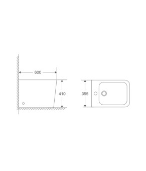 Биде напольное MIXXUS PREMIUM QUADRO-0601 600х355х410мм (MP6589)