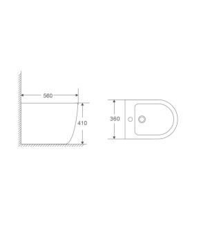 Биде напольное Mixxus Premium ELLIPSE-0601 580х360х410мм (MP6594)