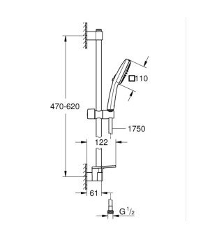Набор смесителей Grohe Eurosmart 4 в 1 для ванны и кухни (UA123248M3)