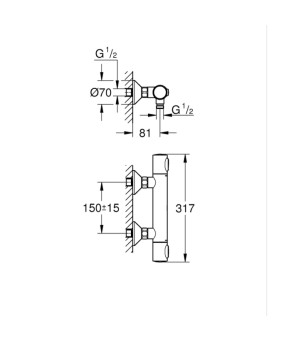 Термостат для душа Grohe Grohtherm 500 (347932430)