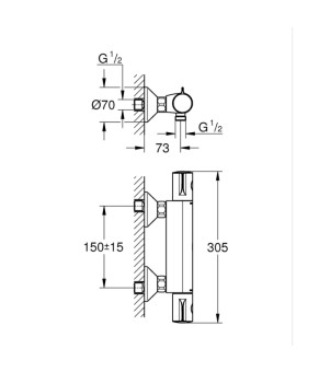 Термостат для душа Grohe Grohtherm 800 (1022022430)