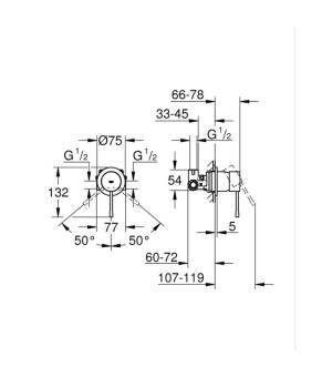 Смеситель для душа скрытого монтажа Grohe Essence черный матовый (29197KF0)