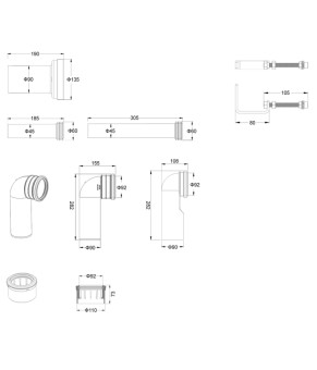 Комплект инсталляции для унитаза Koer KT-0502-05 с черной матовой панелью смыва (KR5173)