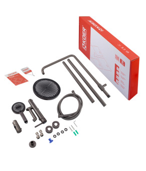 Душевая колонна Koer KB-56029-07 с смесителем, 3 функции, цвет графит (KR5497)