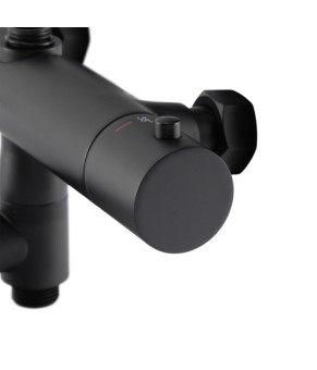 Душевая колонна Koer KB-57029-05 с термостатическим смесителем, черный матовый (KR5491)