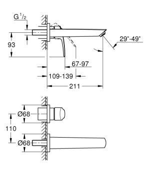 Смеситель для раковины Grohe Eurosmart M-Size, черный матовый (293382433)