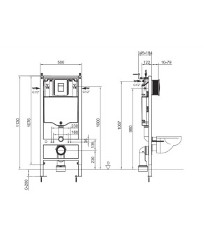 Инсталляция для подвесного унитаза Koer KT-0407 без панели смыва (KR5341)