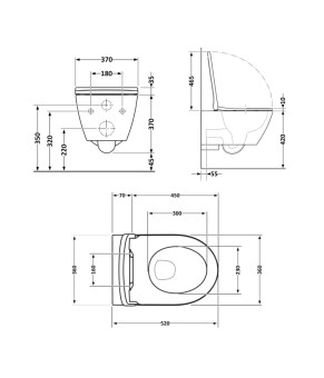 Унитаз подвесной Qtap Robin Ultra Quiet безободковый с сиденьем Soft-close 520x365x365 мм WHITE (QT13332381AW)