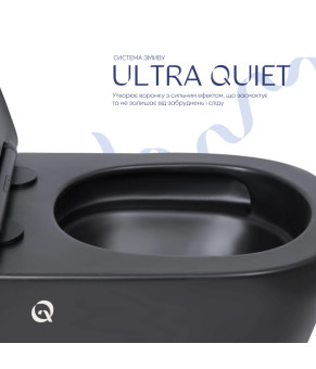Унитаз подвесной Qtap Scorpio Ultra Quiet безободковый с сиденьем Soft-close MATT BLACK (QT14332380AMB)