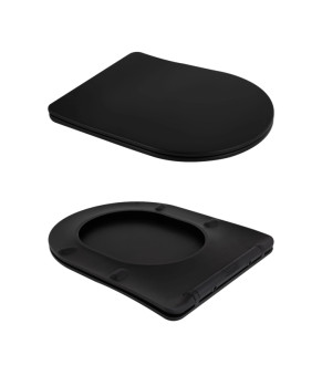 Унитаз подвесной Qtap Scorpio Ultra Quiet безободковый с сиденьем Soft-close MATT BLACK (QT14332380AMB)
