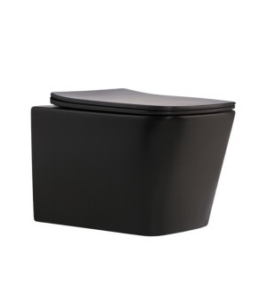 Унитаз подвесной Qtap Tern New Ultra Quiet безободковый Soft-close MATT BLACK (QT17332303ASMB)