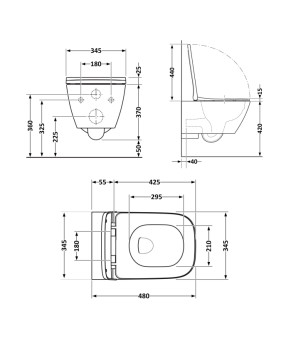 Унитаз подвесной Qtap Tern New Ultra Quiet безободковый Soft-close MATT BLACK (QT17332303ASMB)