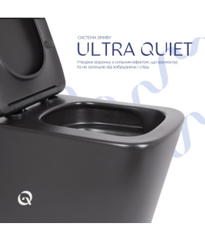 Унитаз подвесной Qtap Tern New Ultra Quiet безободковый Soft-close MATT BLACK (QT17332303ASMB)