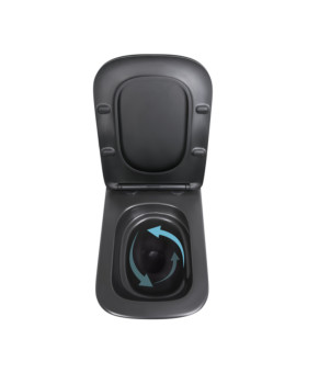 Унитаз подвесной Qtap Tern New Ultra Quiet безободковый Soft-close MATT BLACK (QT17332303ASMB)