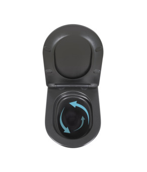 Унитаз подвесной Qtap Robin New Ultra Quiet безободковый Soft-close MATT BLACK (QT13332381АSMB)