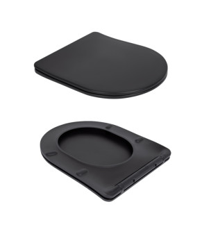 Унитаз подвесной Qtap Robin New Ultra Quiet безободковый Soft-close MATT BLACK (QT13332381АSMB)