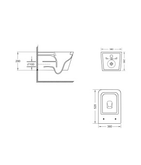 🚽 Подвесной унитаз Qtap Crow безободковый Soft-close (QT05335170W)