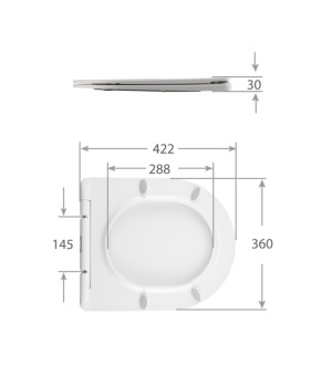 Сиденье для унитаза Qtap Jay 640 / Swan 640 Slim Duroplast с микролифтом (QTSC179W48699)