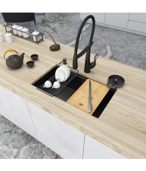 Чёрная подстольная мойка Nett NB-7042 (1.5 мм)