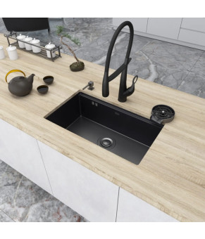 Чёрная подстольная мойка Nett NB-7042 (1.5 мм)