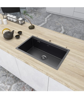 Чёрная подстольная мойка Nett NB-7042 (1.5 мм)