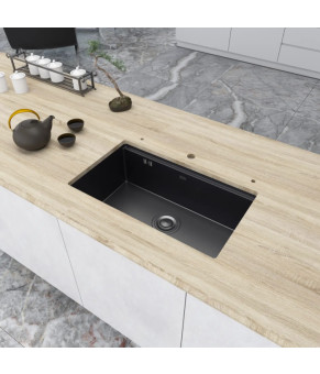 Чёрная подстольная мойка Nett NB-7042 (1.5 мм)