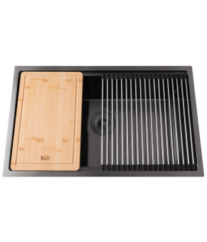 Чёрная подстольная мойка Nett NB-7042 (1.5 мм)