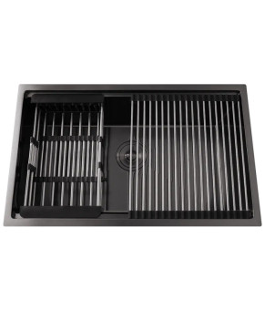 Чёрная подстольная мойка Nett NB-7042 (1.5 мм)