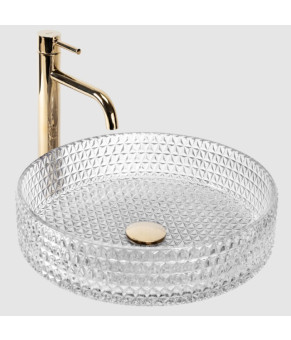 Умывальник (раковина) REA CRISTAL 39 TRANSPARENT накладной  (REA-U8881)