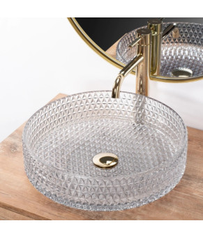 Умывальник (раковина) REA CRISTAL 39 TRANSPARENT накладной  (REA-U8881)