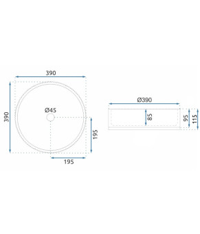 Умывальник (раковина) REA CRISTAL 39 TRANSPARENT накладной  (REA-U8881)