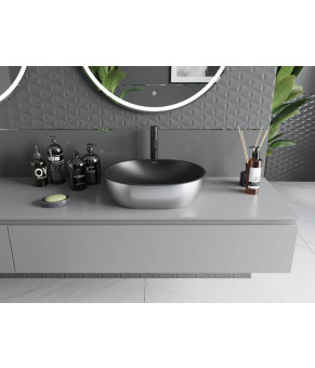 Умывальник (раковина) MEXEN VIKI SILVER BLACK MATT накладной * (MEX-21054874)