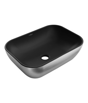 Умывальник (раковина) MEXEN RITA SILVER BRUSHED BLACK MATT накладной (MEX-21084573)