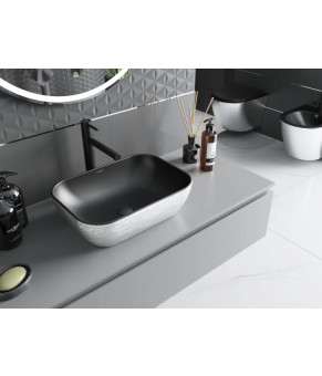 Умывальник (раковина) MEXEN RITA SILVER BRUSHED BLACK MATT накладной (MEX-21084573)
