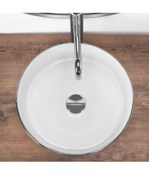 Умывальник (раковина) REA SAMI BRUSHED SILVER WHITE накладной (REA-U3304)