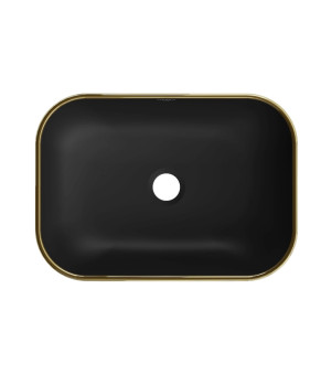 Умывальник (раковина) MEXEN RITA BLACK MATT GOLD EDGE накладной * (MEX-21084575)