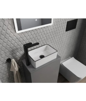 Умывальник (раковина) MEXEN NADIA 36 WHITE BLACK EDGE накладной * (MEX-21613607)