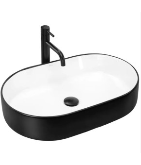 Умывальник (раковина) REA NADIA BLACK MATT WHITE накладной * (REA-U8781)